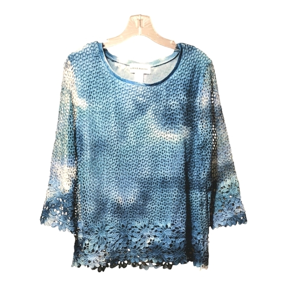 Blue Layered Blouse alfred dunner - Picture 1 of 6